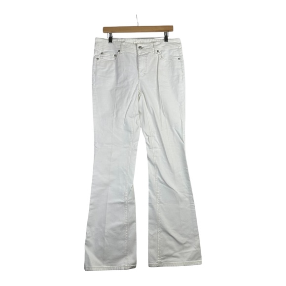 Cache Women's White Stretch Bootcut Jeans Size 10 - Picture 1 of 9